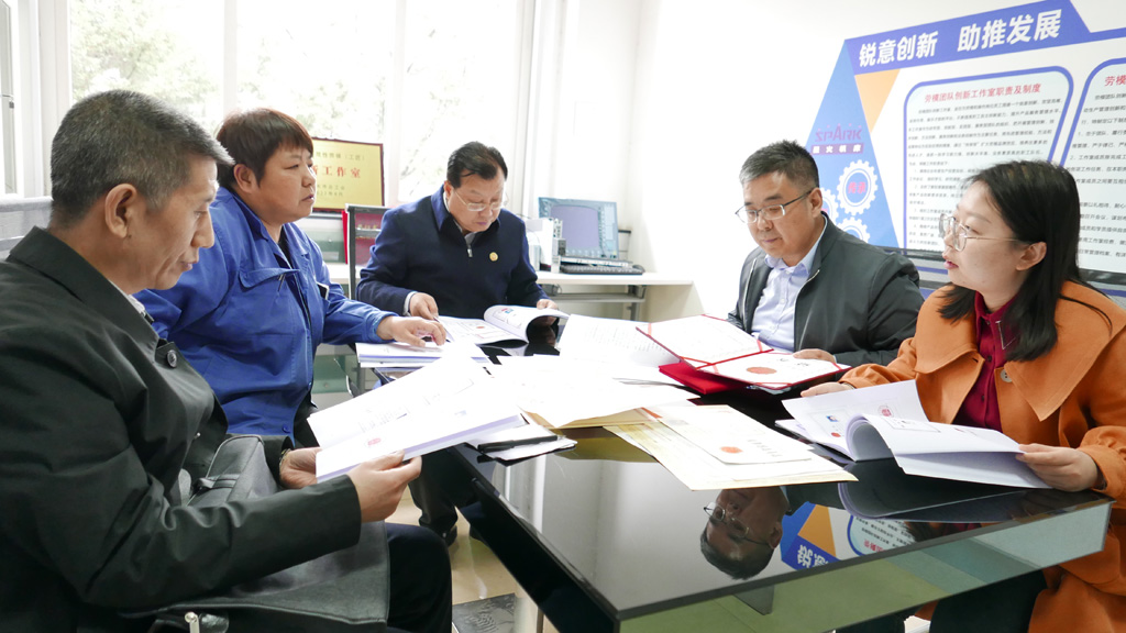 甘肅省人社廳郝清一行實地審核展海瑜技能大師工作室